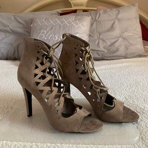 Worthington Lace up Peep Toe Booties